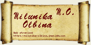 Milunika Olbina vizit kartica